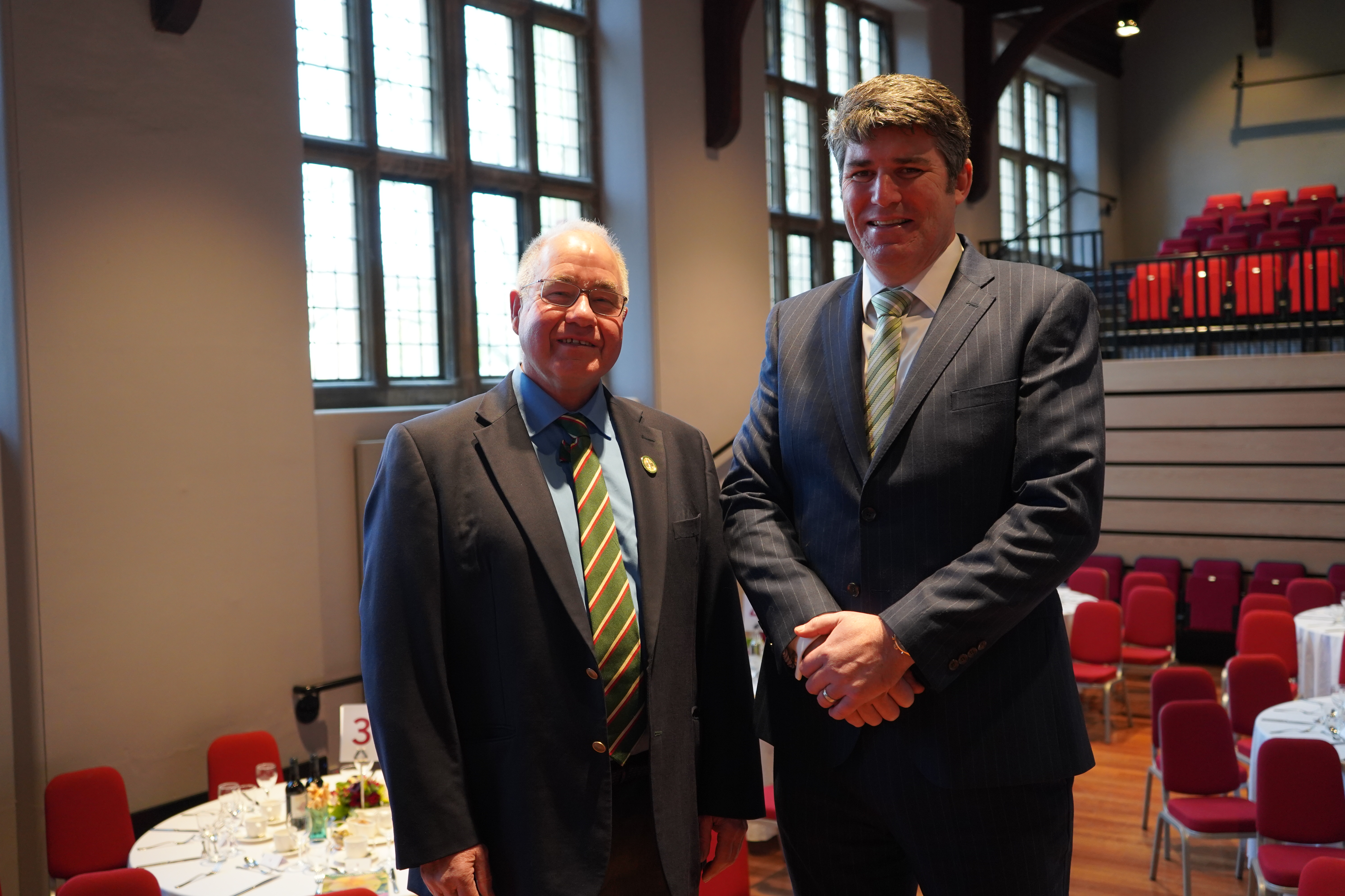 The Inaugural Speaker's Lunch with OB John Massey - 30/11/2019: John Massey and Peter Clague